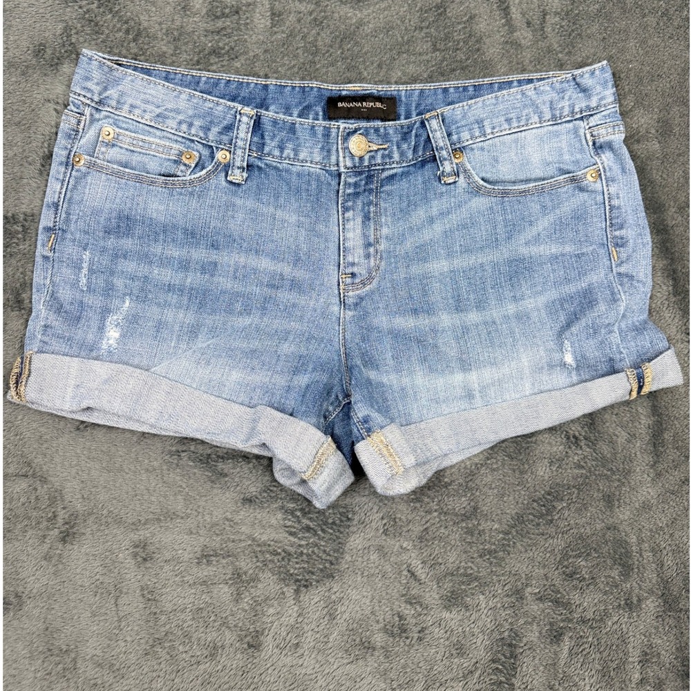 Banana Republic Denim Shorts Womens 30 Light Wash Cuffed Casual